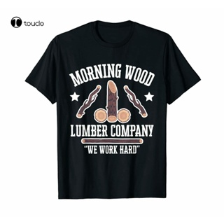 เสื้อยืดผู้หญิง Nieuwe Ochtend Hout Hard Werken Lumberjack Bos Vrienden Gift Grappige Zwarte เสื้อยืด S-5XL Katoen Tee S