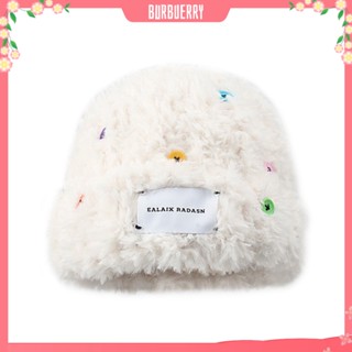 [ Burbuerry ] หมวกผ้ากํามะหยี่ขนนิ่ม น้ําหนักเบา ให้ความอบอุ่น แฟชั่นฤดูหนาว สําหรับผู้หญิง