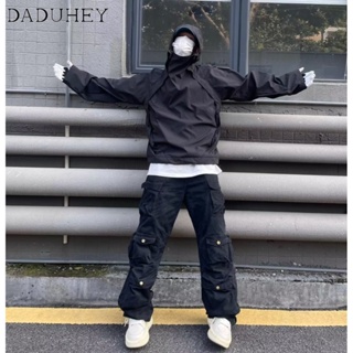 DaDuHey🔥 American Mechanical Style Heavy Industry Multi-Pocket Cargo Pants Mens and Womens Loose All-Matching Casual Pants