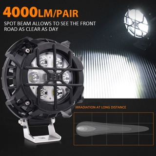 【พร้อมส่ง】ไฟตัดหมอก Led 48W 4000LM ทรงกลม คุณภาพสูง สําหรับรถบรรทุก ATV SUV ATV Jeep 2 ชิ้น