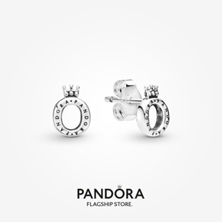 Pandora ต่างหูสตั๊ด รูปมงกุฎ ของขวัญคริสต์มาส พรีเมี่ยม e1027