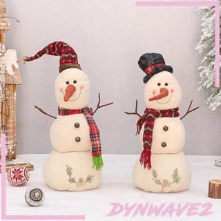 [Dynwave2] Christmas White Snowman Doll with Hooded Scarf Snowman Decor Shopping Mall Window Atmosphere Decoration
