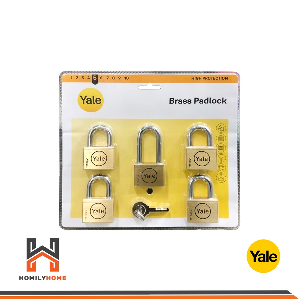 YALE กุญแจคล้อง KA5 BD45 คอสั้น 4ตัว คอยาว 1ตัว KA2 BD50 คอสั้น 1ตัว คอ ...