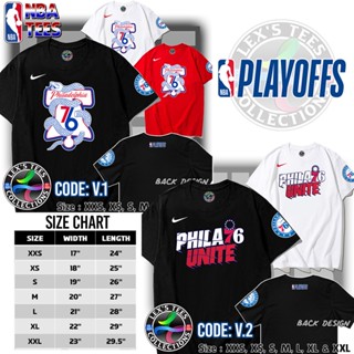 เสื้อคนอ้วนผญ เสื้อทหาร เสื้อยืดผู้ชาย90 - เอ็นบีเอ เพลย์ออฟ 76ERS |เสื้อมันตรา LexsTEES เสื้อคู่