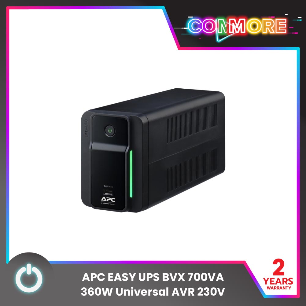 APC EASY UPS BVX 700VA (เครื่องสำรองไฟ) กำลังไฟ 360W Universal AVR 230V ...