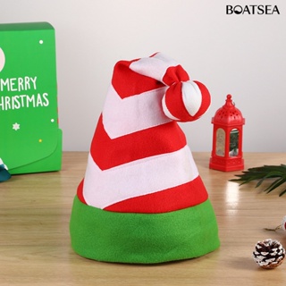 Boatsea หมวกซานต้าครอส ลายทาง ประดับปอมปอม สีแดง และสีขาว สําหรับตกแต่งเวที ปาร์ตี้คริสต์มาส