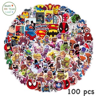 สติ๊กเกอร์ ฮีโร่ 306 แบทแมน 100ชิ้น Marvel ironman DC ไอรอนแมน ธอ สไปเดอร์แมน กัปตันอเมริกา ฮัค batman มาเวล ซุปเปอร์แมน