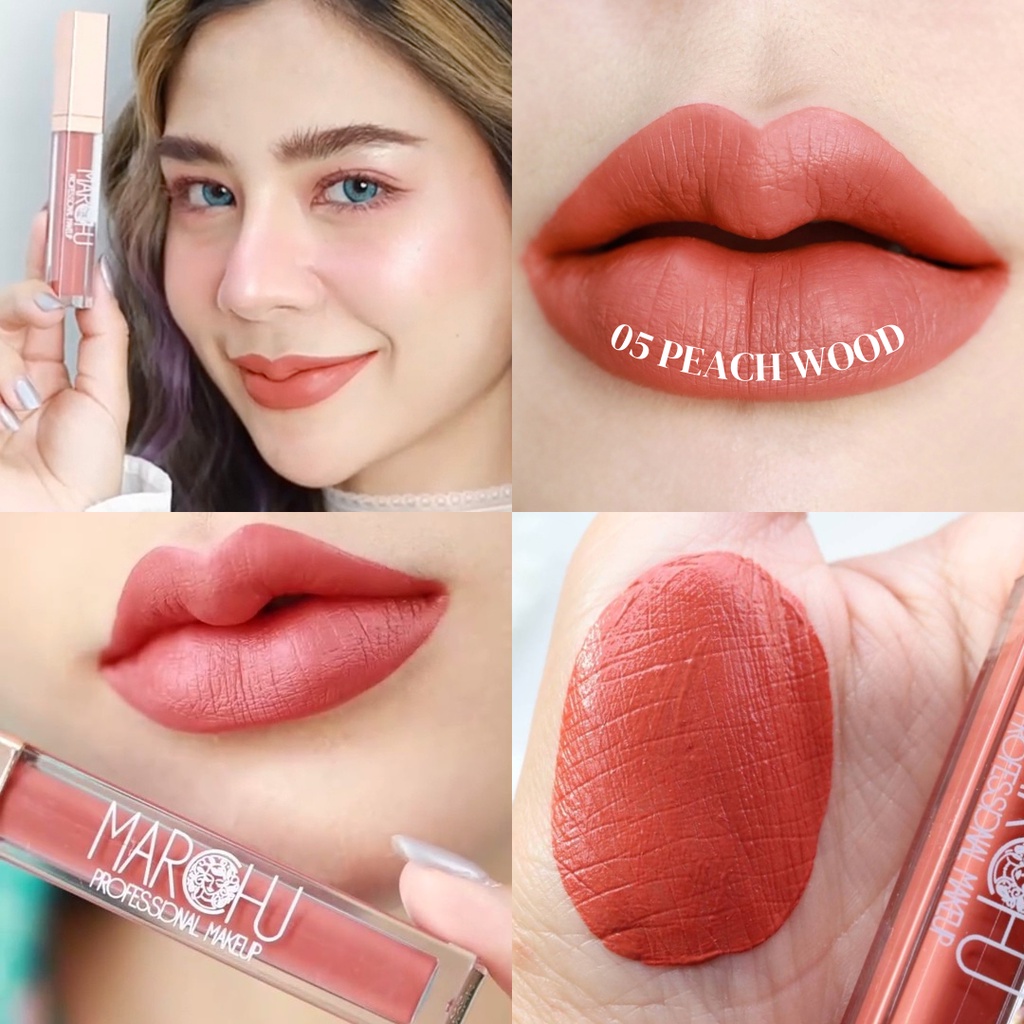 (ส่งฟรี) Marchu lipstick ลิปสติกเกาหลี สีนู๊ด ลิปเนื้อแมท ติดทน ไม่ติด ...