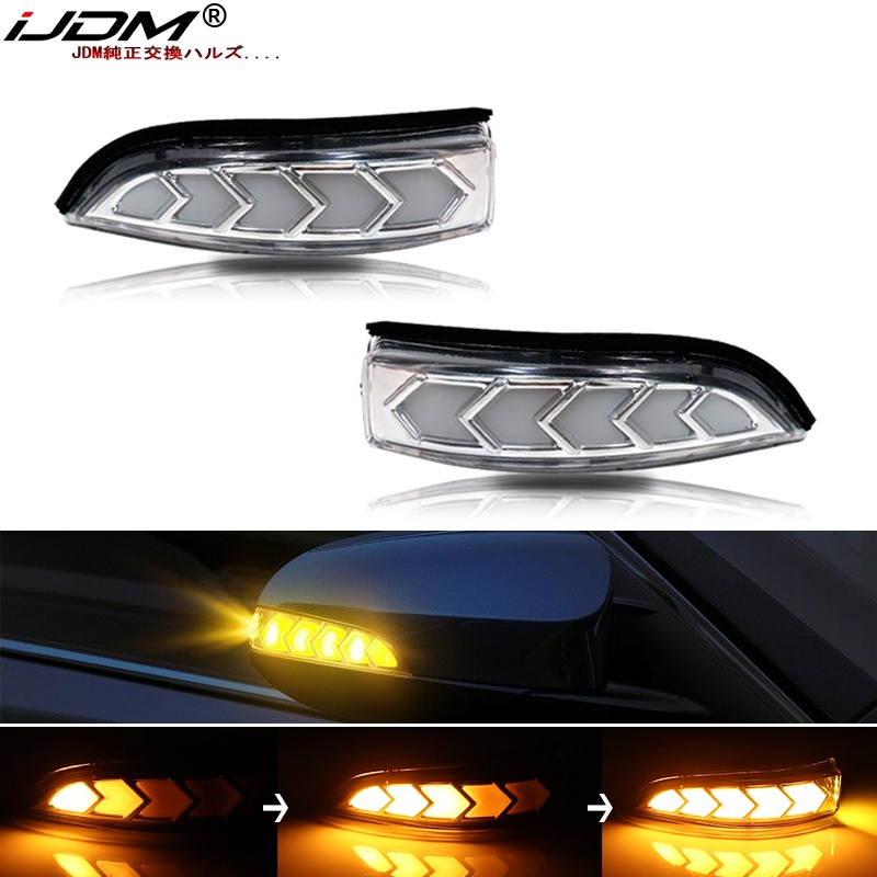 iJDM Dynamic Sequential Blink LED Side Mirror Turn Signal/Driving ...