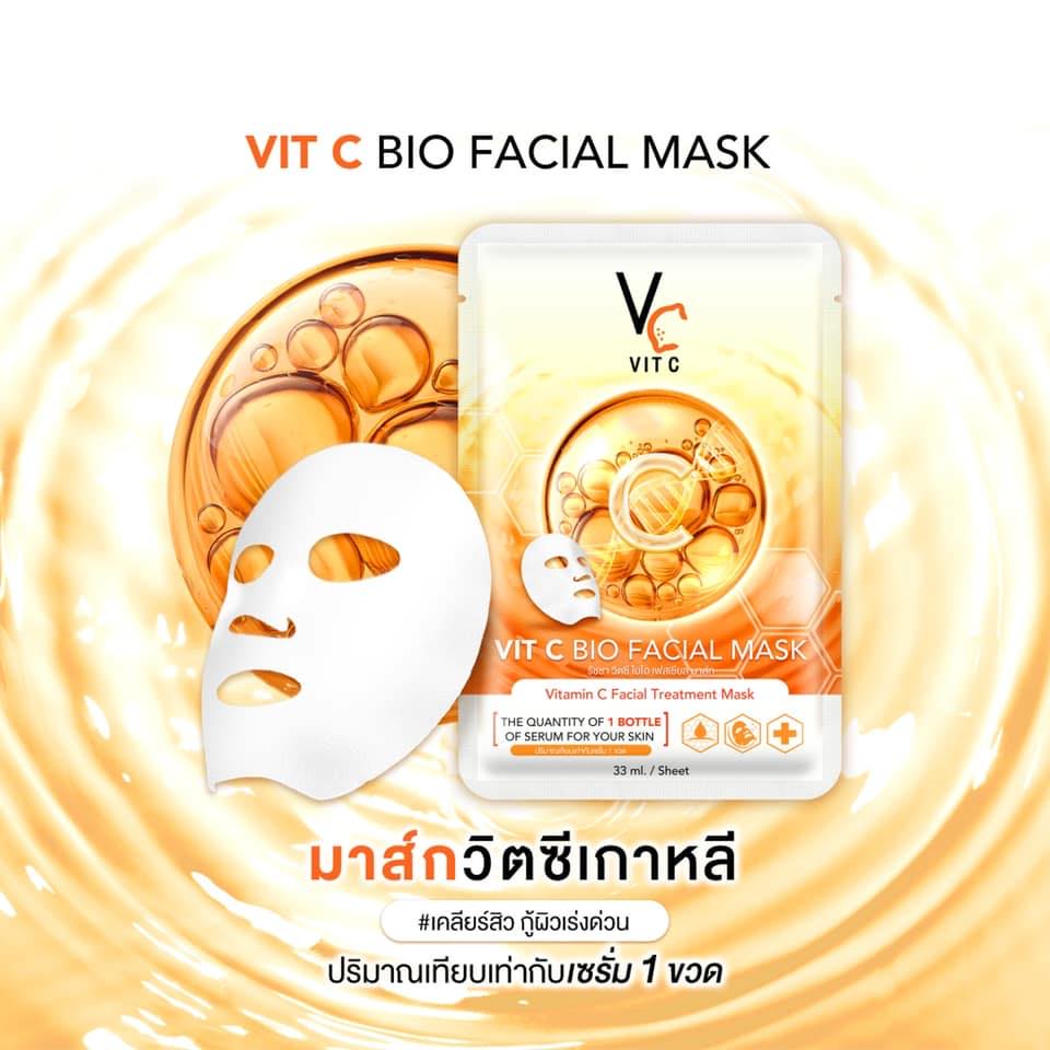 มาร์คหน้า-น้องฉัตร-vit-c-bio-facial-mask-มาร์ควิตซี-เกาหลี-หน้าขาวใส-ลดสิว-กระชับรูขุมขน