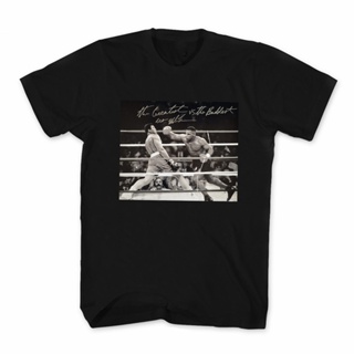 เสื้อยืดผู้ชาย เสื้อยืด พิมพ์ลาย Mike Tyson Vs Muhammad Ali "Iron" สําหรับผู้ชาย เสื้อยืดแขนสั้นลําลอง ผ้าฝ้าย 100% ทรงห