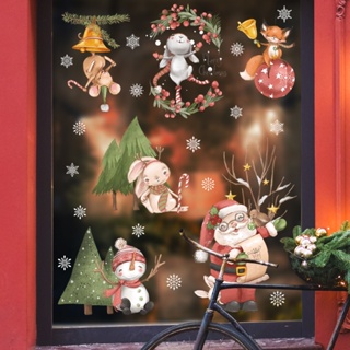 [wuxiang] สติกเกอร์ ลายกระต่ายคริสต์มาส สําหรับตกแต่งผนัง กระจก หน้าต่าง ออฟฟิศ ห้างสรรพสินค้า