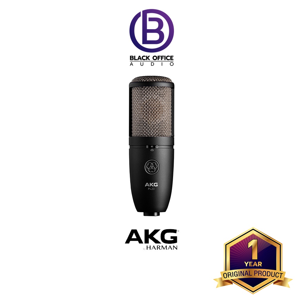 akg-p420-ไมค์คอนเดนเซอร์-ไมค์อัดเสียง-บันทึกเสียง-โฮมสตูดิโอ-condenser-microphone-blackofficeaudio