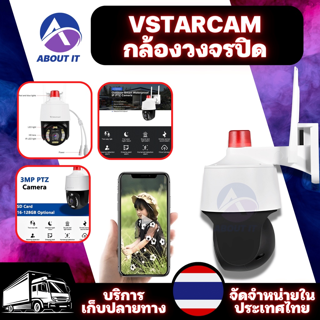 vstarcam-กล้องวงจรปิด-รุ่น-cs668-ความละเอียด3ล้านพิกเซล-กล้องใช้ภายนอก-กล้องนอกบ้าน-กล้องมีไวไฟในตัว-มีaiสัญญาณเตือนภัย