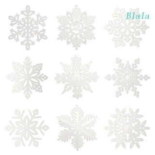 Blala จี้เกล็ดหิมะ พลาสติก สีขาว สําหรับแขวนตกแต่งต้นคริสต์มาส หน้าต่าง ผนัง 10 ชิ้น ต่อชุด