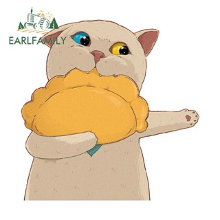 Earlfamily สติกเกอร์ไวนิล ลายอนิเมะแมว JDM VAN ขนาด 13 ซม. x 12.8 ซม. สําหรับติดตกแต่งรถยนต์ แล็ปท็อป กีตาร์
