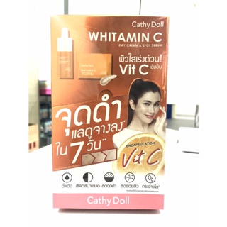 ภาพหน้าปกสินค้า🔥กล่องx6ซอง🔥 Cathy Doll Whitamin C Day Cream & Whitamin C Spot Serum ชุดบำรุงผิว ที่เกี่ยวข้อง