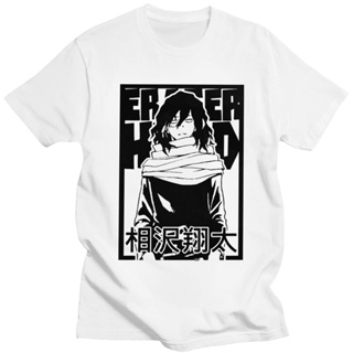 เสื้อคนอ้วนผญ อะนิเมะอินเทรนด์มังงะ Boku No Hero Academia Tshirt ผู้ชายแขนสั้นฤดูร้อน Aizawa Shota Tee เสื้อยืดผ้าฝ้าย 1