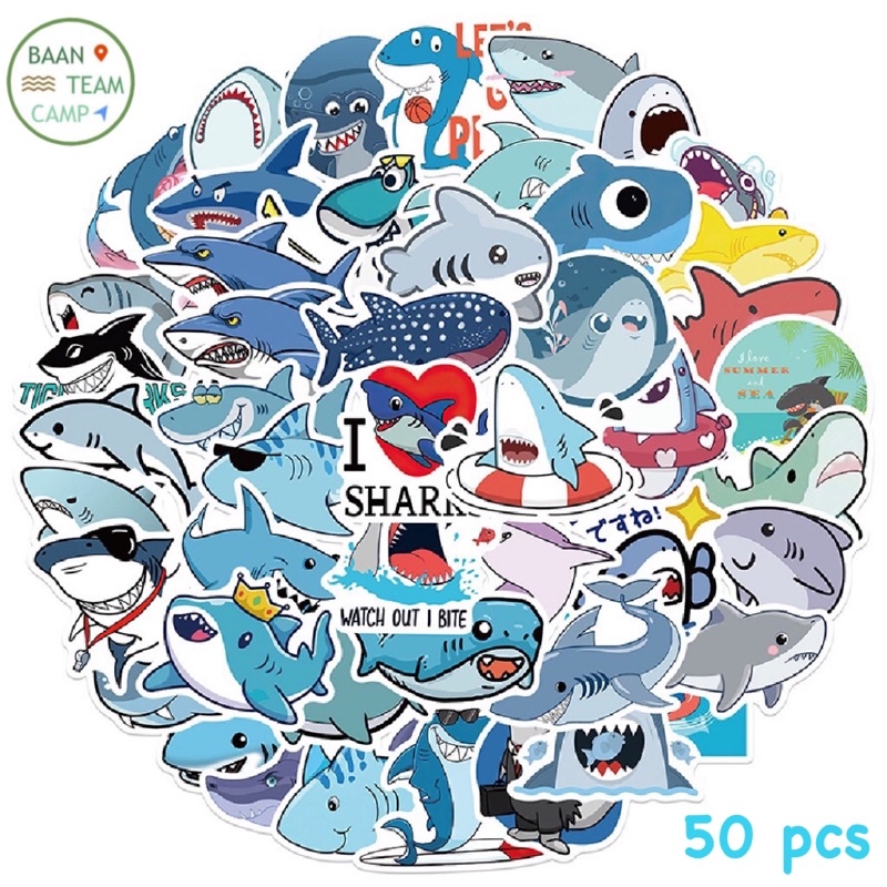 สติ๊กเกอร์-baby-shark-292-เบบี้ชาร์ค-50ชิ้น-น้องน่ารักมาก-น้อง-ปลา-ฉลาม-เบบี้-ชาค-ชาร์ค-ปลาฉลาม-เพลง-การ์ตูน-โลมา-นี
