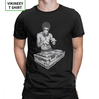 เสื้อเชิ้ต DJ Lee Bruce Lee T gömlek erkek pamuk gündelik tişörtler ejderha film Kung Fu Brusli Karate çin Tee gömlek eğ