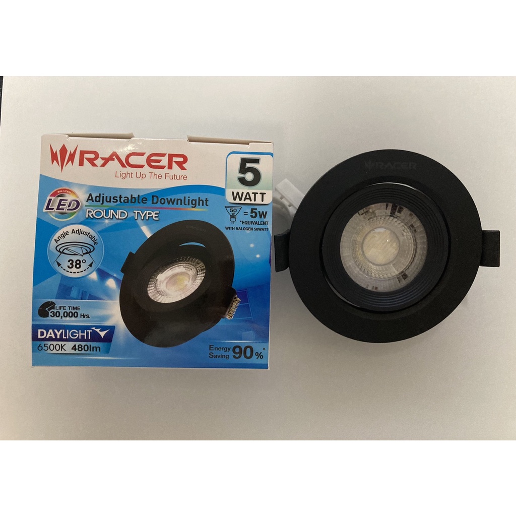 โคมไฟแอลอีดีดาวน์ไลน์ปรับมุมได้โคมสีดำ-5-วัตต์-เรเซอร์-โคมไฟ-led-adjustable-downlight-black-5w-ทรงกลม-ทรงสี่เหลี่ยม