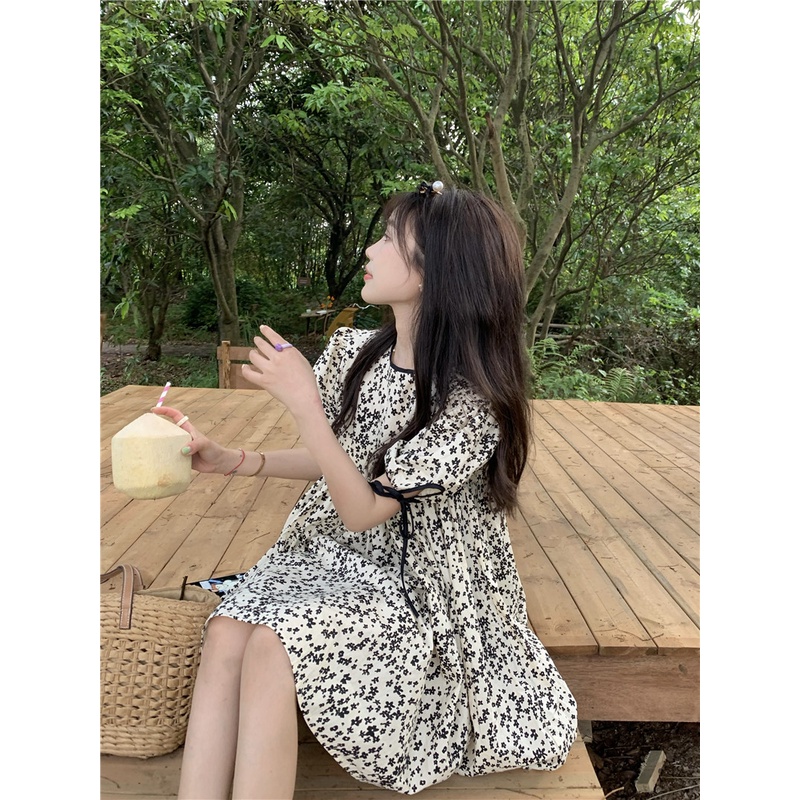 daisy-black-minidress-c3679-มินิเดรสสั้น-มินิเดรสสั้นดอกเดซี่-มินิเดรสสั้นน่ารักๆ-มินิเดรสสั้นสไตล์เกาหลี