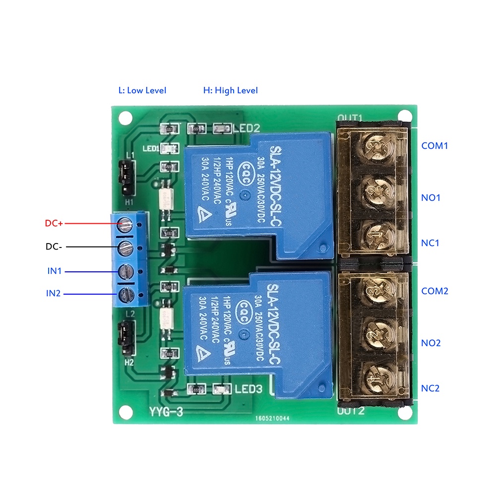 fw-บอร์ดโมดูลรีเลย์-ออปโต้คัปเปลอร์-2-ช่อง-dc-12v-30a-ทริกเกอร์สูง-ต่ํา