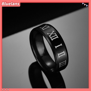 【 Bluelans 】 แหวนแฟชั่นสไตล์โรมันพิมพ์ลายตัวเลขโรมัน