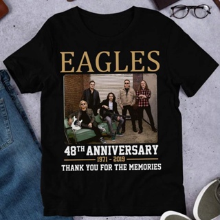 เสื้อยืดผ้าฝ้ายพิมพ์ลายขายดี Yuanl5 {พร้อมส่ง เสื้อยืดผ้าฝ้าย 100% พิมพ์ลายวงร็อค Eagles Music 48Th Anniversary 1971 Tha