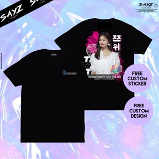 เสื้อยืดสีขาวผู้ชาย Kaos Twice Tzuyu once depan belakang kpop ชุดสตรีทแวร์เกาหลี ฮาราจูกุเสื้อผ้าผู้ชายเสื้อยืดผู้หญิง