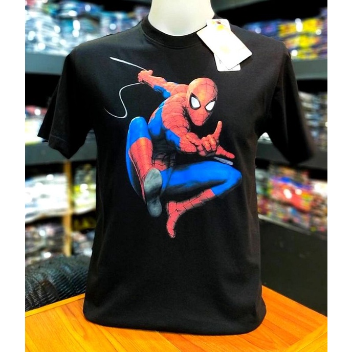 เสื้อยืดmarvel-ลายspiderman-สีดำ-mvx-133