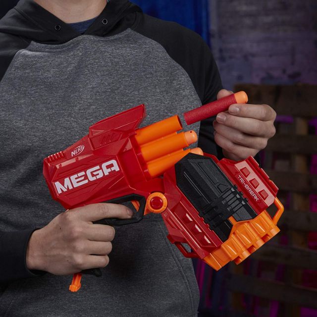 nerf-mega-tri-break-ของแท้-มือสอง-ยิงดีสภาพสวย-โหลดใส่กระสุนอย่างเท่ห์