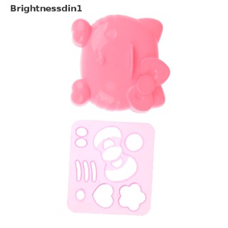 [Brightnessdin1] แม่พิมพ์ซิลิโคน รูปการ์ตูนแมว KT DIY สําหรับทําข้าวปั้น 1 ชุด