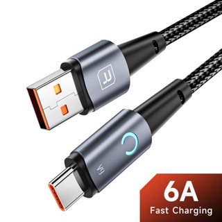 Elough สายชาร์จ 66W 6A USB Type C 2.4A Micro Data Line USB-L พร้อมไฟ LED