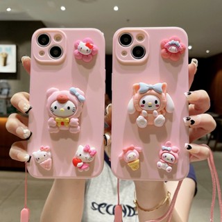 เคสโทรศัพท์มือถือ ลายการ์ตูนเมโลดี้ 3D พร้อมสายคล้อง สําหรับ Samsung Galaxy A72 A52 A52S A73 A33 A53 A13 A71 A51 A31 A11 A21S A50 A50S A30S A20 A30 A32 A22 A12 A20S