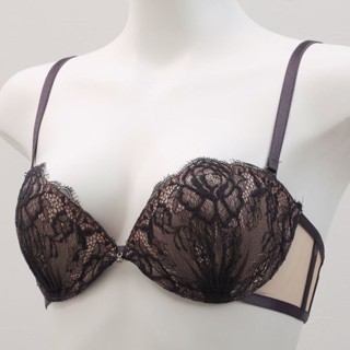 Annebra บราเสริมทรง ตะขอหลัง มีโครง เสริมฟองน้ำ Push up Mold bra Bloom Up รุ่น AB1-547 สีเทา