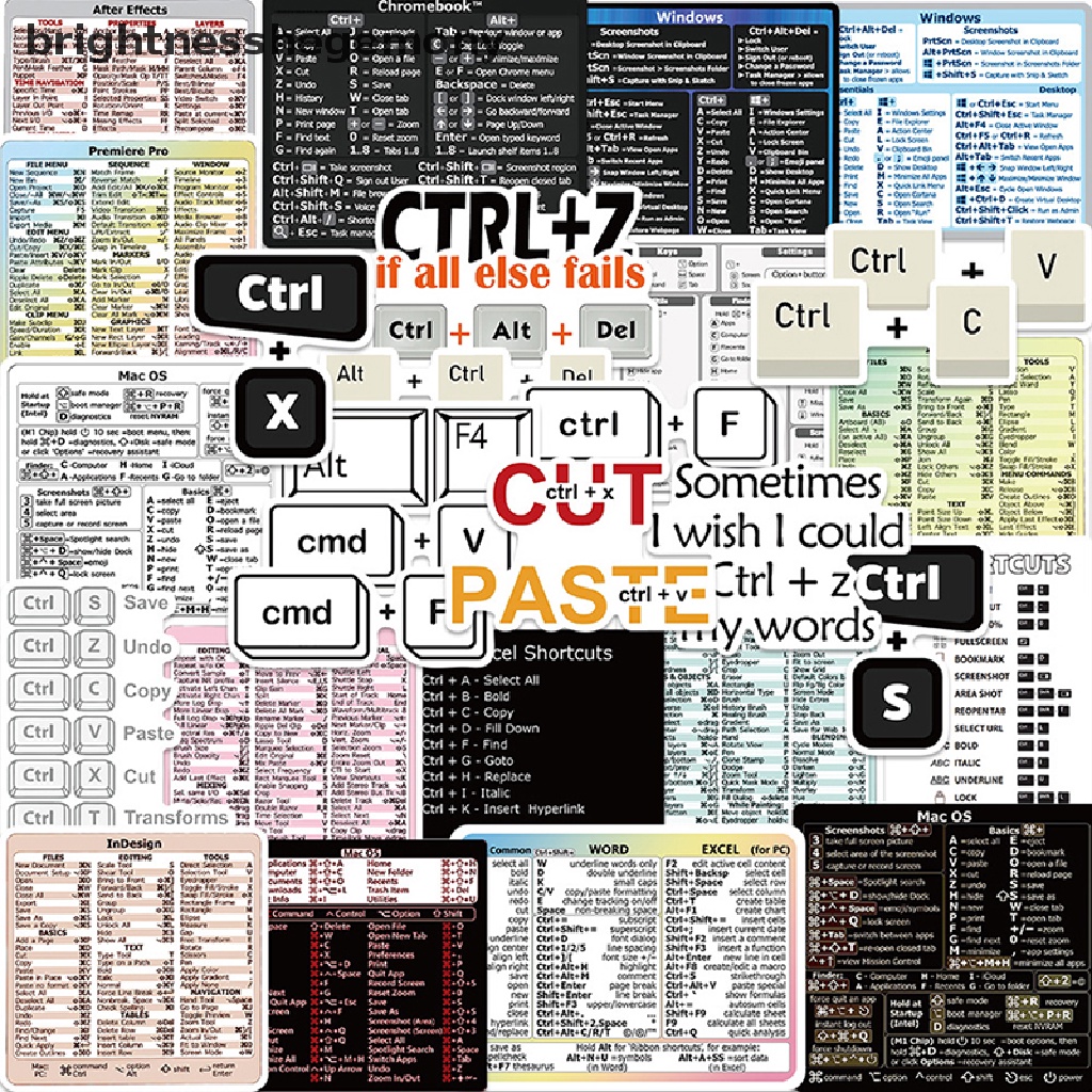 bgth-สติกเกอร์-diy-สําหรับติดแป้นพิมพ์-windows-excel-word-quick-reference-30-ชิ้น