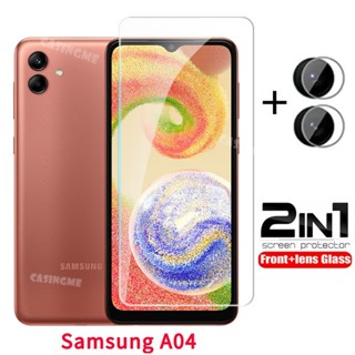 2 in 1 ฟิล์มกระจกนิรภัยกันรอยหน้าจอ เลนส์ด้านหลัง สําหรับ Samsung A04 Flim Samsung Galaxy A04 A04s 4G 5G