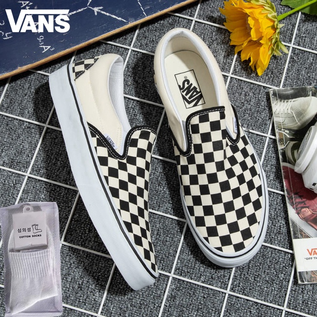 แท้-จัดส่งที่รวดเร็วจัดส่งฟรี-vans-classics-slip-on-ลิขสิทธิ์แท้-จัดส่งฟรี-สำหรับทั้งผู้ชาย-และผู้หญิ