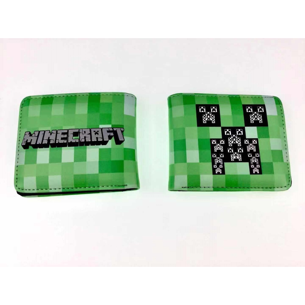 กระเป๋าสตางค์-หนัง-pu-ใบสั้น-ลายการ์ตูนเกม-minecraft-สีเขียว-2021