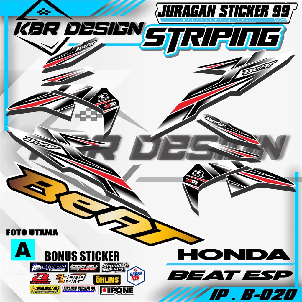 BEAT ESP Striping สติกเกอร์ Honda BEAT ESP รถจักรยานยนต์ Variation Trim ...