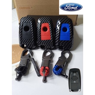 พร้อมส่ง เคสเคฟล่ากุญแจรีโมทรถยนต์ Ford Ranger 2018-2020 (Smart Key) 2ปุ่ม