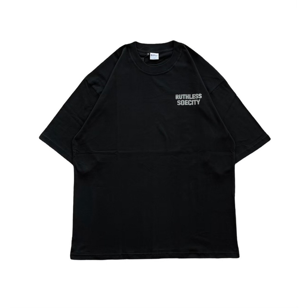 เสื้อยืดโอเวอร์ไซส์ใหม่-เสื้อยืด-แขนสั้น-พิมพ์ลาย-world-black-ruthlesss-3xl