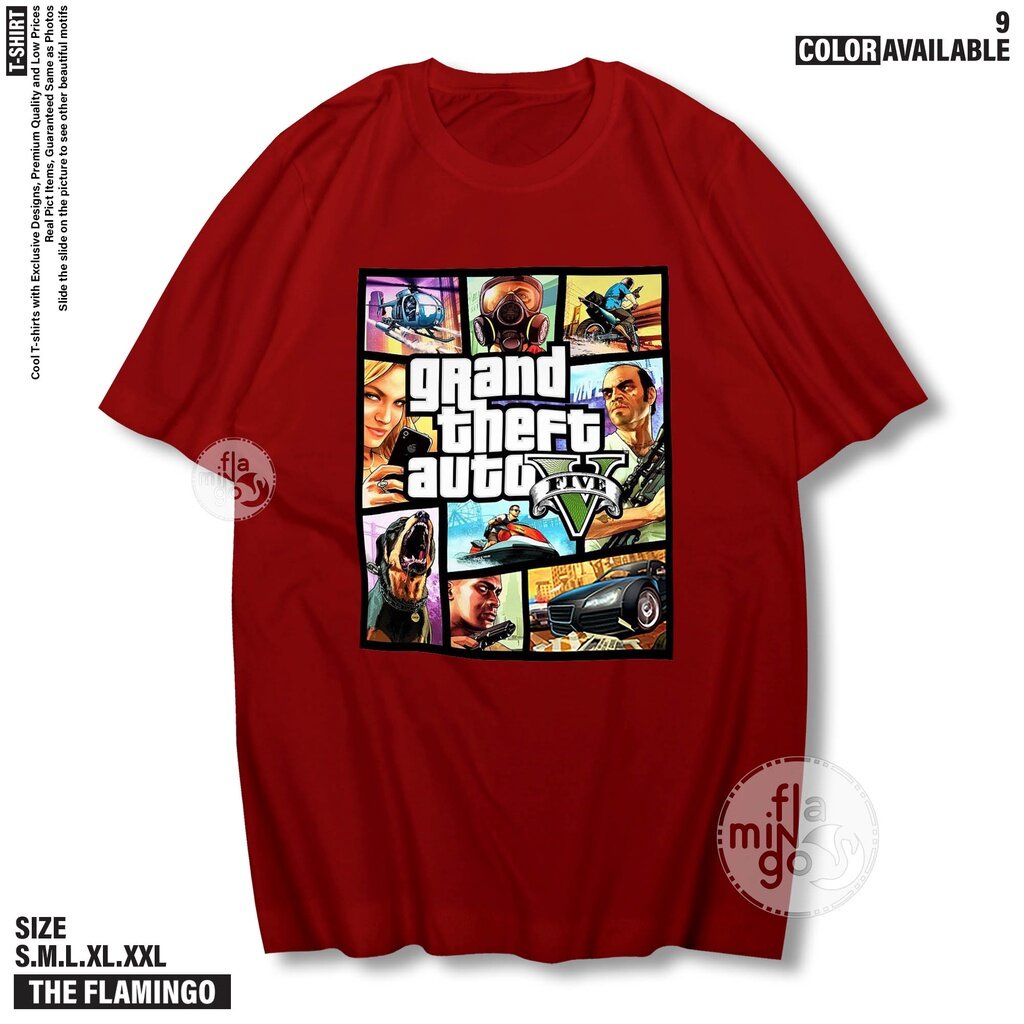 เสื้อแฟนเมด-gta-5-grand-theft-auto-gta-v-tshirt-gta5-เสื้อเกมมิ่ง-tfa145-s-3xl