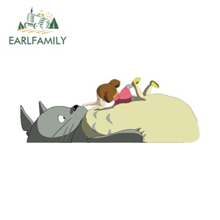 Earlfamily สติกเกอร์ กันน้ํา กันแดด ลาย Totoro 13 ซม. x 4.8 ซม. สําหรับติดตกแต่งรถยนต์ รถจักรยานยนต์ แล็ปท็อป