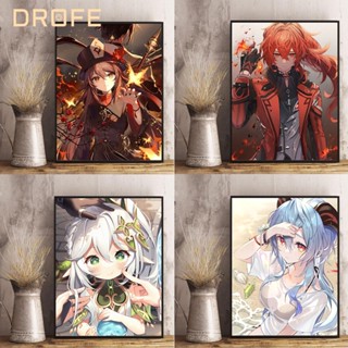 Drofe 【40*50 ซม. ไม่มีกรอบ】ภาพวาดสีน้ํามัน ตามตัวเลข สําหรับผู้ใหญ่ เกม Genshin Impact โปสเตอร์ DIY ระบายสีตามตัวเลข บนผ้าใบ ตกแต่งบ้าน ของขวัญ