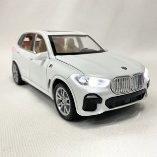 รถโมเดลเหล็ก BMW X5 มีไฟมีเสียง สเกล 1/32 ยาว 6 นิ้ว