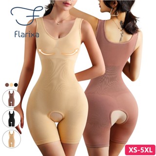 Flarixa ชุดบอดี้สูท ยกก้น กระชับสัดส่วน ไร้รอยต่อ พลัสไซซ์ สําหรับผู้หญิง 5XL