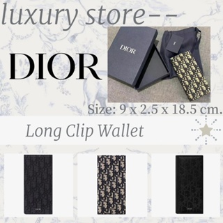 Dior  ดิออร์  Oblique ปักลาย Presbyopia Long Wallet สุดคลาสสิค Unisex  ที่ใส่การ์ด/ใหม่