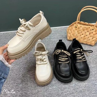 🔥พร้อมส่ง🔥รองเท้าหนังผู้หญิง 💗โลฟเฟอร์ รองเท้าส้นหนา size35-40 G293